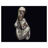 MCM Bronzed Chalkware Mother Child Sculpture