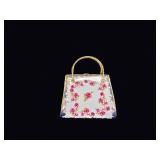 Porcelain Floral Handbag Trinket Box