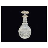 Georgian Cut Glass 3-Ring Decanter Mushroom Top