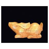 Carved Wood Hare Lidded Box Late 20th C