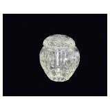 Cut Crystal Lidded Ginger Jar Floral Etched