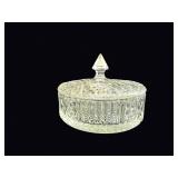 Pressed Glass Covered Candy Dish Mid-20th C