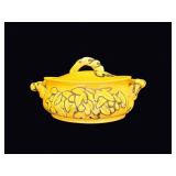 Yellow Majolica Grape Tureen Mid-Century