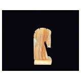 Mexican Onyx Horse Head Knight Bookend MCM