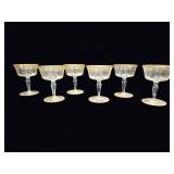 Gold Rim Optic Champagne Coupes Set of 6