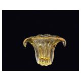 MCM Murano Style Amber Cased Art Glass Vase