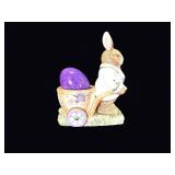 Avon Springtime Bunny Cart Ceramic Figurine