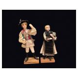 Eastern European Folk Costume Dolls Pair