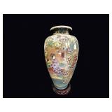 Taisho Satsuma Bijin Vase Earthenware w Stand