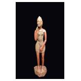 African Carved Hardwood Woman Figure 22in
