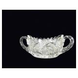 ABP Cut Glass Two-Handled Nappy Pinwheel Hobstar