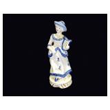 Delft Style Porcelain Victorian Lady w Lyre