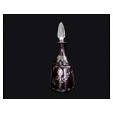 Bohemian Amethyst Cut-to-Clear Glass Decanter