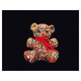 Decoupage Floral Chintz Teddy Bear Figurine