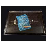 Couroc Monterey Sailboat Inlaid Tray c1960