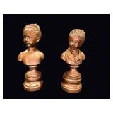 Brongniart Child Busts Pair After Houdon Plaster