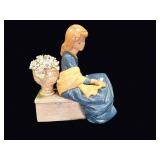 Nadal Spanish Porcelain Girl with Flower Urn