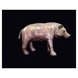 Omersa Style Leather Pig Figure Mid 20th C