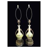Victorian Porcelain Banquet Lamps Pastoral Pair