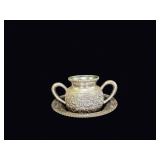 1894 Quadruple Plate Repousse Sugar Bowl Tray