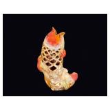 Reticulated Ceramic Leaping Koi Figurine
