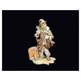 Capodimonte Porcelain Hobo Figurine Suitcase