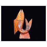 Carved Hardwood Fish Sculpture Mid 20th C