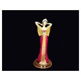 Art Deco Style Resin Lady Figurine on Wood