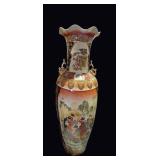 Satsuma Style Porcelain Floor Vase 43in
