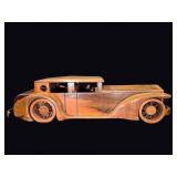 Handcrafted Wood 1930s Style Sedan Model