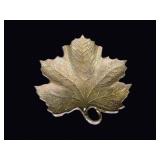 Mid-20th C Bronze Grape Leaf Trinket Dish