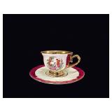 Fragonard Courting Couple Demitasse Cup Saucer