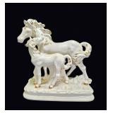 Capodimonte Porcelain Mare and Foal Figurine