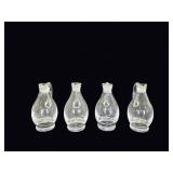 Four Mid-Century Glass Cruets Applied Handles