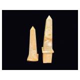 Marble Obelisks Late 20th C Pair As Found