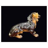 Mid-Century Glazed Ceramic Dachshund Figurine