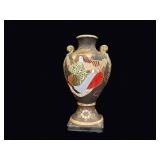 Satsuma Moriage Immortals Vase Japan c1952