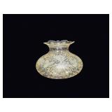 Victorian Etched Gilt Glass Hurricane Shade