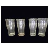 Etched Floral Glass Tumblers Set 4 Mid Century
