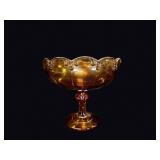 Indiana Glass Amber Teardrop Garland Compote