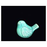 Turquoise Crackle Glaze Ceramic Bird 8in