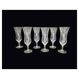 Six Etched Glass Tulip Hurricane Stems
