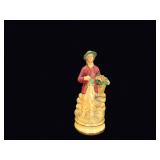 Chalkware Flower Seller Boy Figurine c1940s