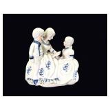 Delft Style Porcelain Mother Children Group