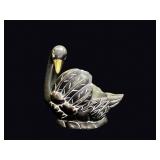 Costa Rica Carved Wood Swan Planter c1980s