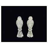 Cut Crystal Diamond Pattern Footed Shakers