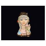 Cava Spain Ceramic Girl with Rose Bust