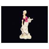 Porcelain Victorian Lady with Harp 1992