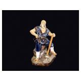 Shiwan Mudman Pottery Figure Elder w Axe c1970