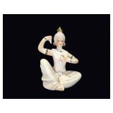Chinese Porcelain Thai Dancer Figurine Gilt